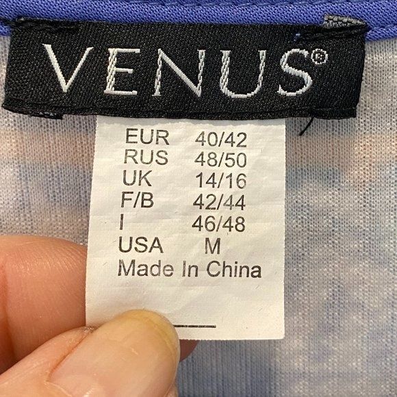 VENUS BODYCON BLUE & FLORAL PRINT DRESS IN POLY AND SPANDEX SIZE ME… - Picture 10 of 10